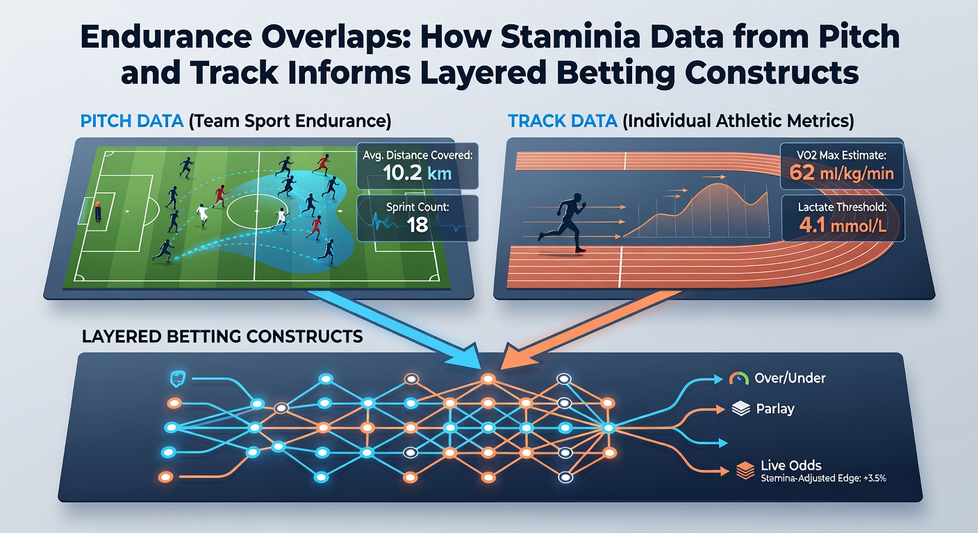 Visualization of stamina metrics overlapping between football pitch performance and horse racing track endurance data